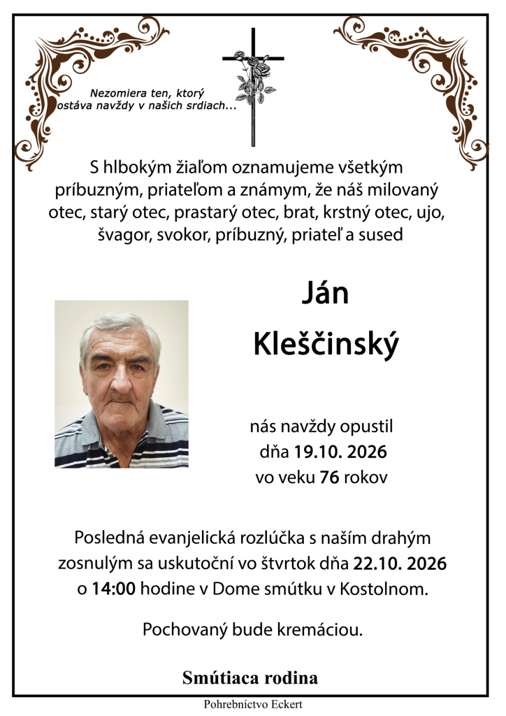 smútočný oznam